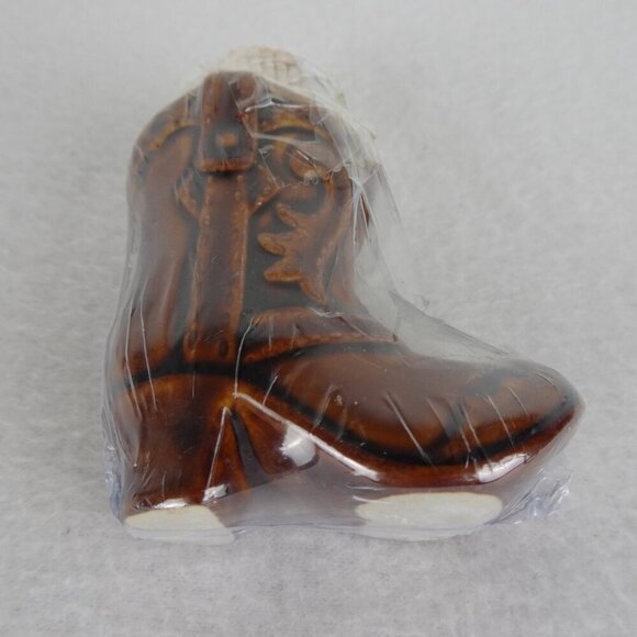 Toothpick Holder Cowboy Boot Brown Ceramic Western - Picture 10 of 10